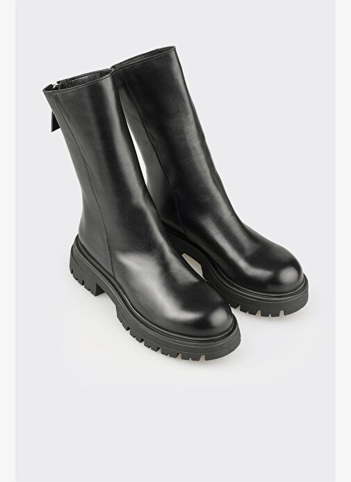 Siyah Deri Kadın Günlük Bot - Görsel 3