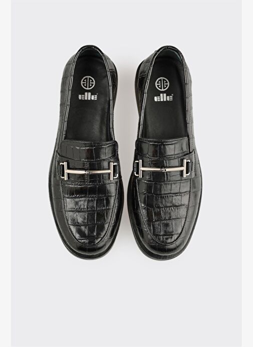 Siyah Deri Kadın Günlük Ayakkabı - Görsel 5