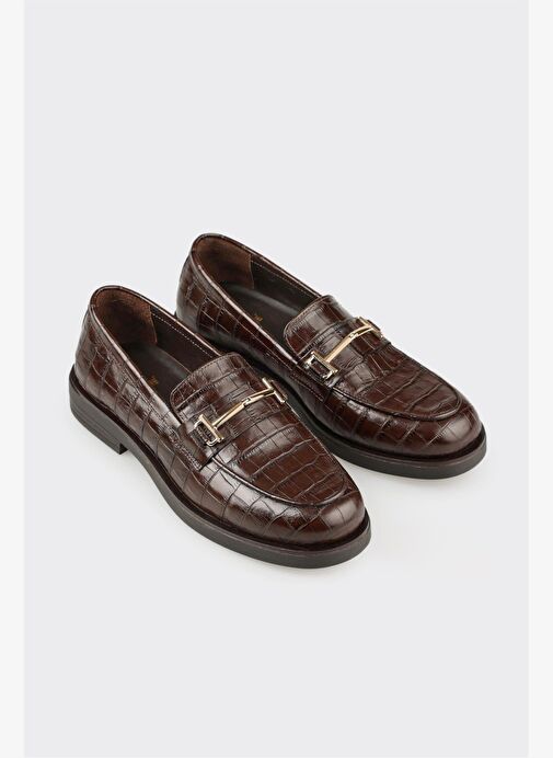 Kahve Deri Kadın Günlük Ayakkabı - Görsel 3