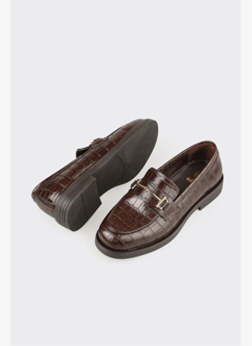 Kahve Deri Kadın Günlük Ayakkabı - Görsel 4