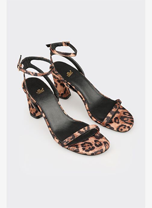 Kahve Hayvan Desenli Kadın Günlük Sandalet - Görsel 3