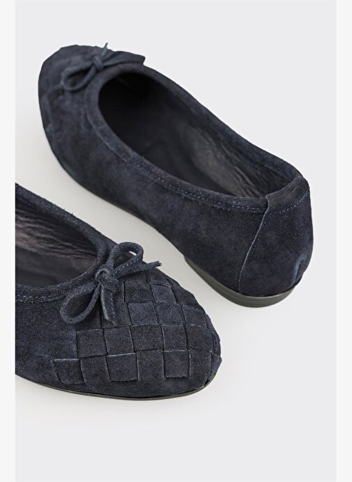 Lacivert Deri Kadın Günlük Ayakkabı - Görsel 6