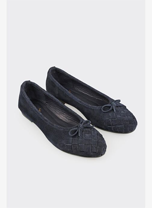 Lacivert Deri Kadın Günlük Ayakkabı - Görsel 3