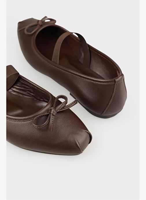 Kahve Deri Kadın Günlük Ayakkabı - Görsel 5