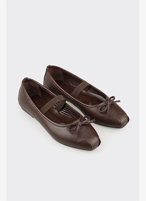 Kahve Deri Kadın Günlük Ayakkabı - Görsel 3