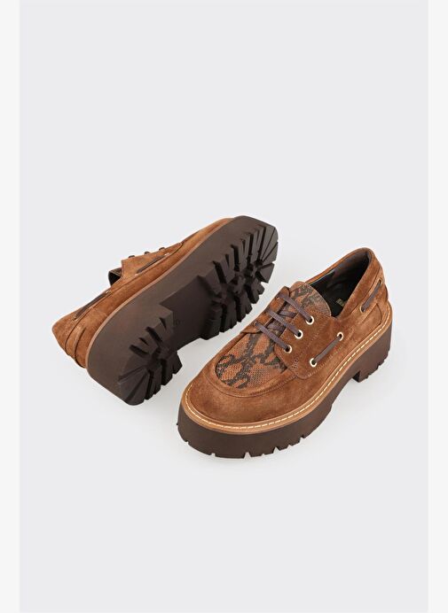 Taba Deri Kadın Günlük Ayakkabı - Görsel 4