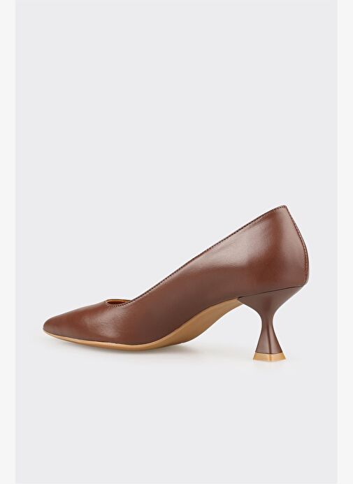 Kahve Deri Kadın Stiletto - Görsel 4