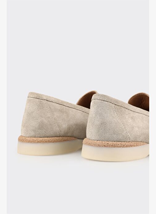 Bej Deri Kadın Günlük Ayakkabı - Görsel 6