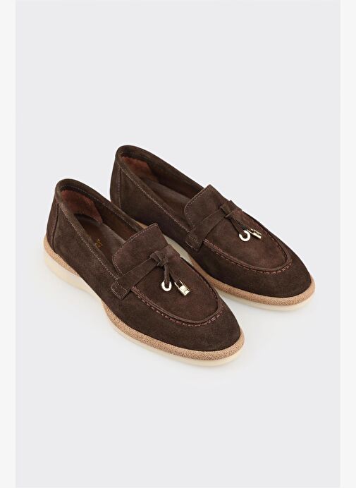 Kahve Deri Kadın Günlük Ayakkabı - Görsel 3