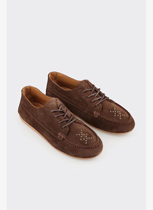 Kahve Deri Kadın Günlük Ayakkabı - Görsel 3