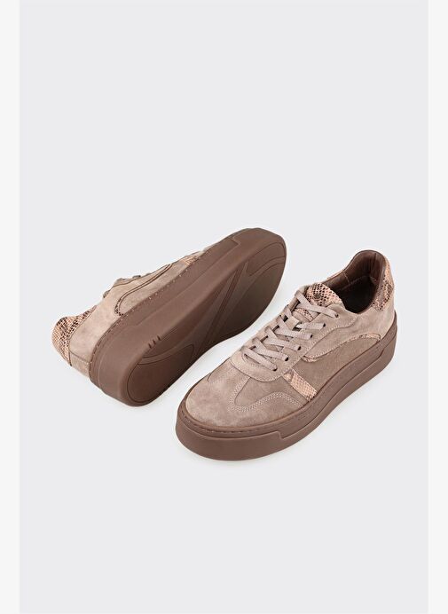 Vizon Deri Kadın Spor Ayakkabı - Görsel 4