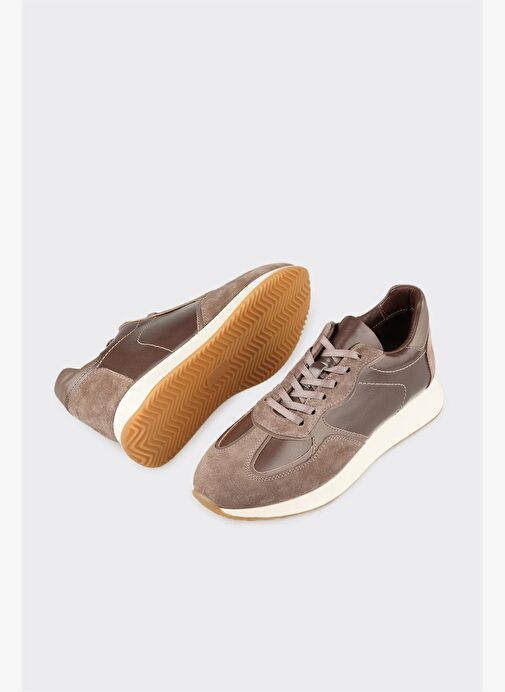 Vizon Deri Kadın Spor Ayakkabı - Görsel 4