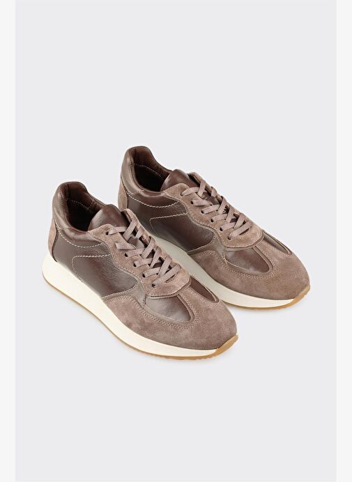 Vizon Deri Kadın Spor Ayakkabı - Görsel 3