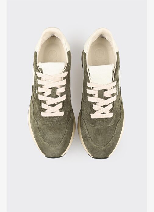 Yeşil Deri Kadın Spor Ayakkabı - Görsel 5