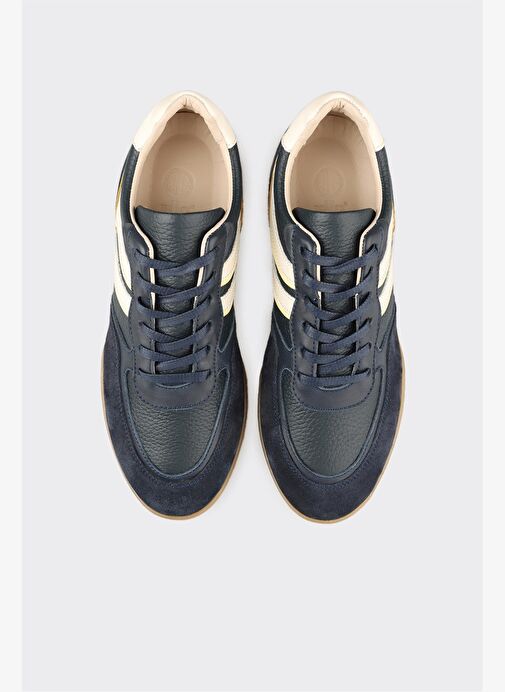Lacivert Deri Kadın Spor Ayakkabı - Görsel 5