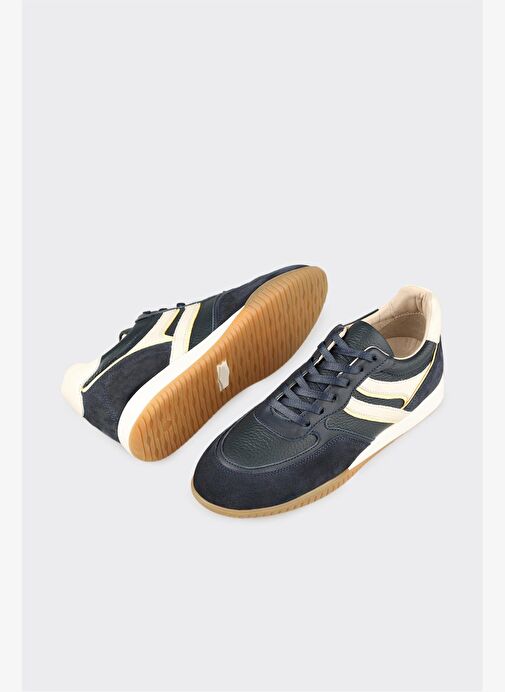 Lacivert Deri Kadın Spor Ayakkabı - Görsel 4