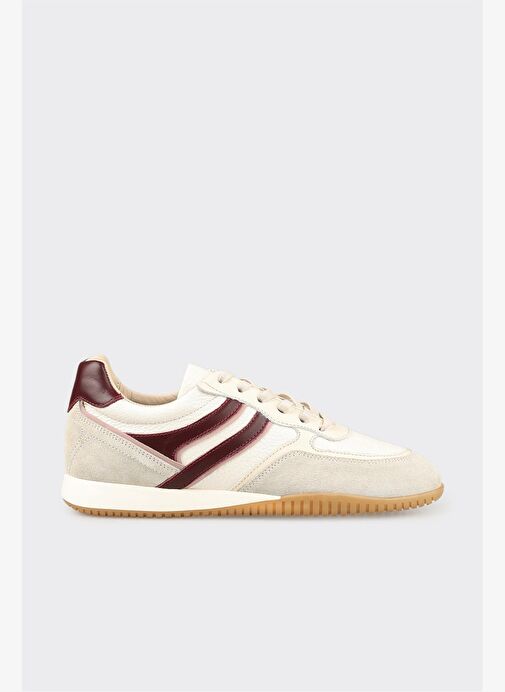 Ekru Deri Kadın Spor Ayakkabı - Görsel 2