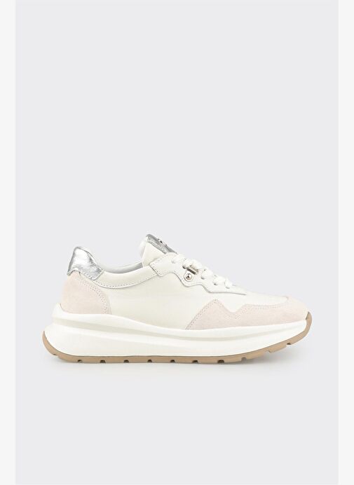Beyaz Deri Kadın Spor Ayakkabı - Görsel 2