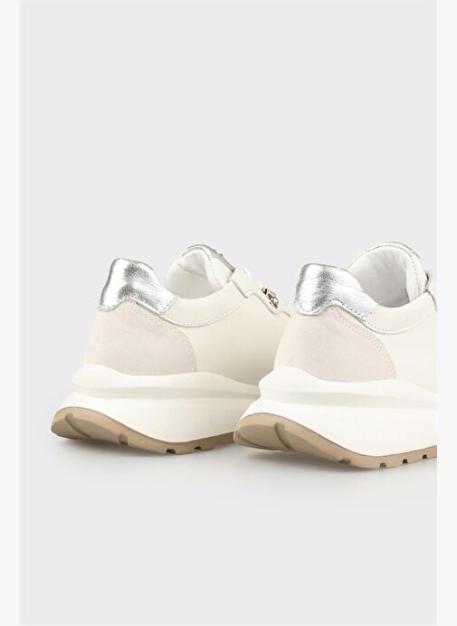 Beyaz Deri Kadın Spor Ayakkabı - Görsel 6