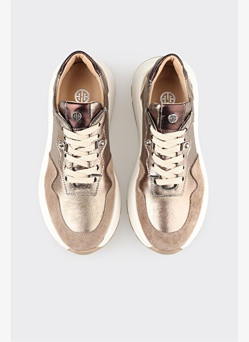 Vizon Deri Kadın Spor Ayakkabı - Görsel 5