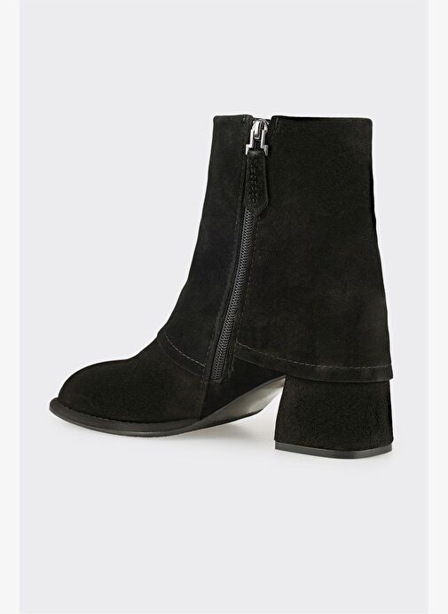 Siyah Deri Kadın Klasik Bot - Görsel 4