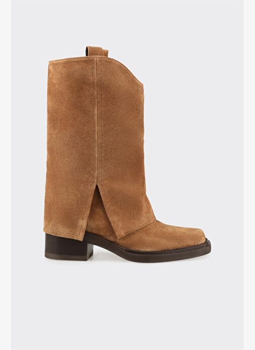 Taba Deri Kadın Western Çizme - Görsel 2