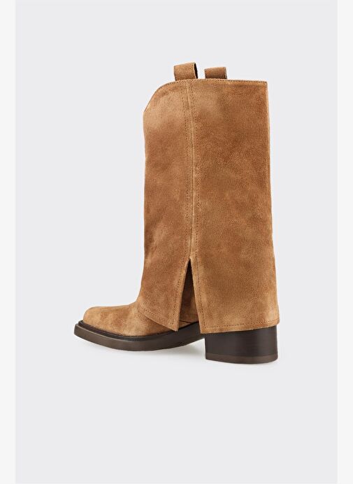 Taba Deri Kadın Western Çizme - Görsel 4
