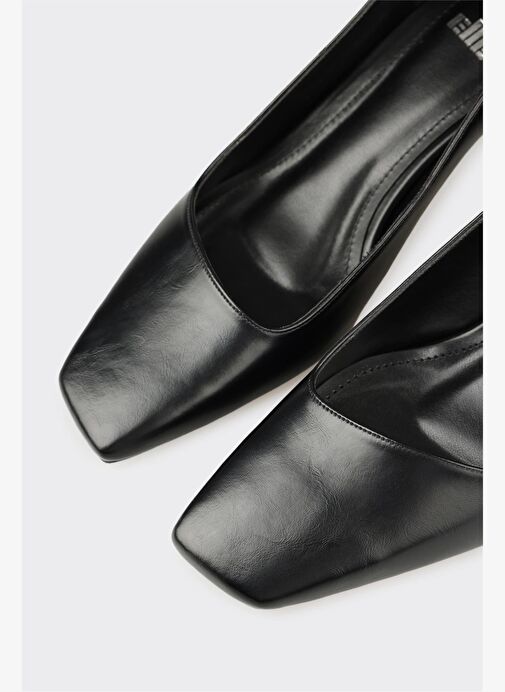 Siyah Kadın Orta Topuk Ayakkabı - Görsel 5