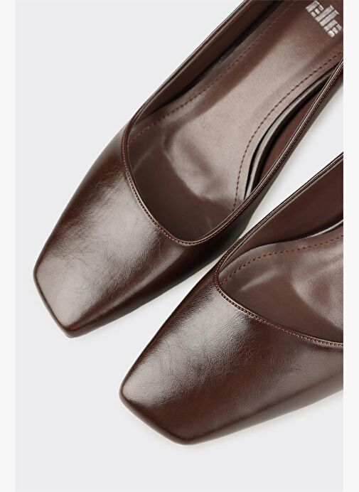 Kahve Kadın Orta Topuk Ayakkabı - Görsel 5