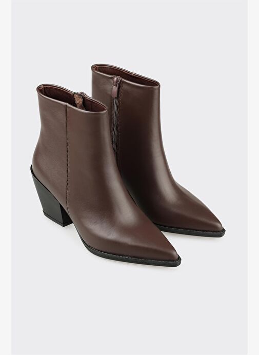 Kahve Deri Kadın Western Bot - Görsel 3