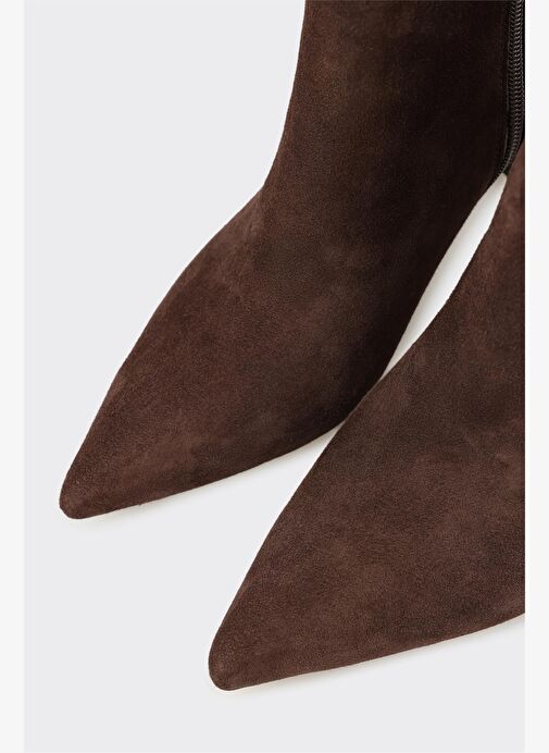 Kahve Deri Kadın Klasik Bot - Görsel 4