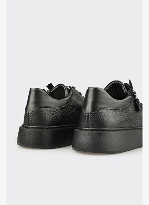 Siyah Deri Erkek Spor Ayakkabı - Görsel 6