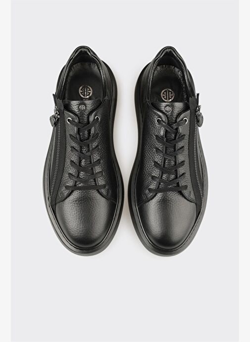 Siyah Deri Erkek Spor Ayakkabı - Görsel 5