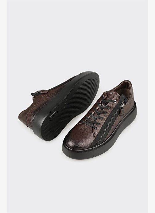 Kahve Deri Erkek Spor Ayakkabı - Görsel 4