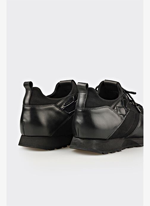 Siyah Deri Erkek Günlük Ayakkabı - Görsel 6