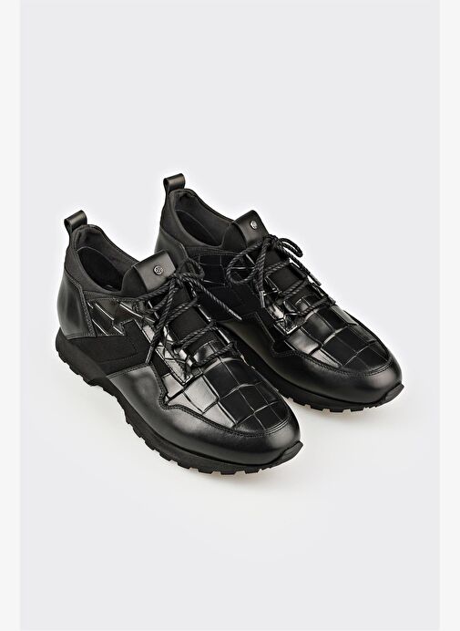 Siyah Deri Erkek Günlük Ayakkabı - Görsel 3