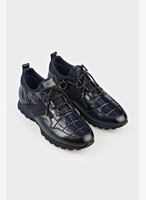 Lacivert Deri Erkek Günlük Ayakkabı - Görsel 3