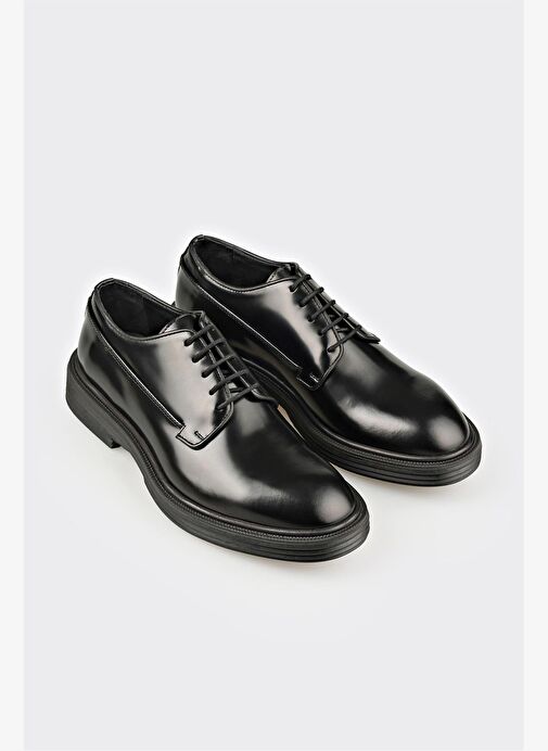 Siyah Deri Erkek Klasik Ayakkabı - Görsel 3