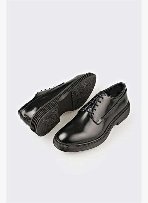 Siyah Deri Erkek Klasik Ayakkabı - Görsel 4