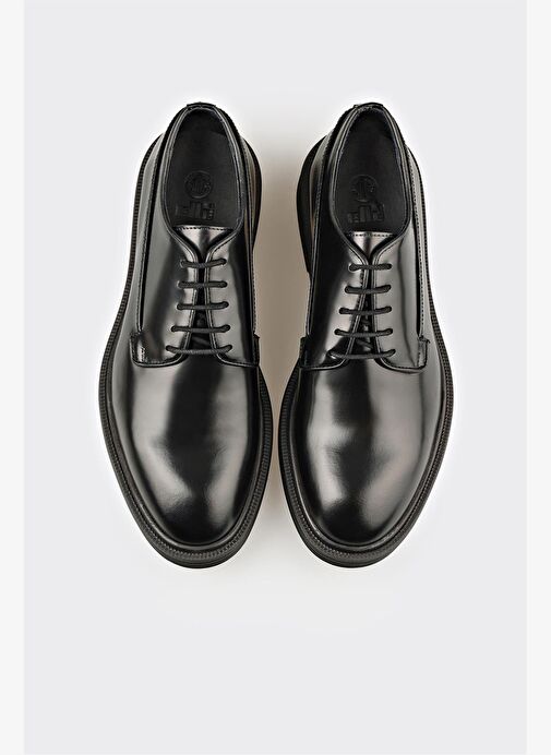 Siyah Deri Erkek Klasik Ayakkabı - Görsel 5