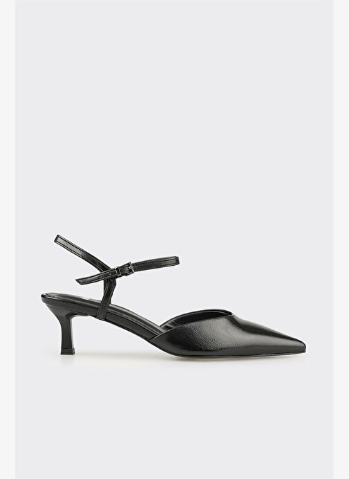 Siyah Kadın Orta Topuk Ayakkabı - Görsel 2