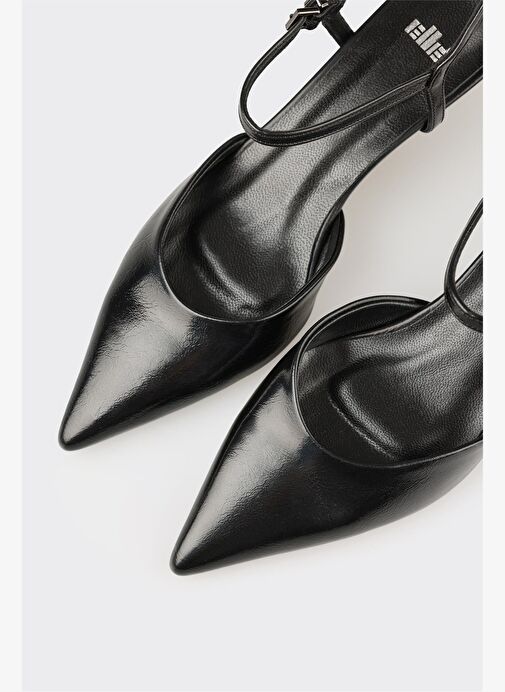 Siyah Kadın Orta Topuk Ayakkabı - Görsel 5