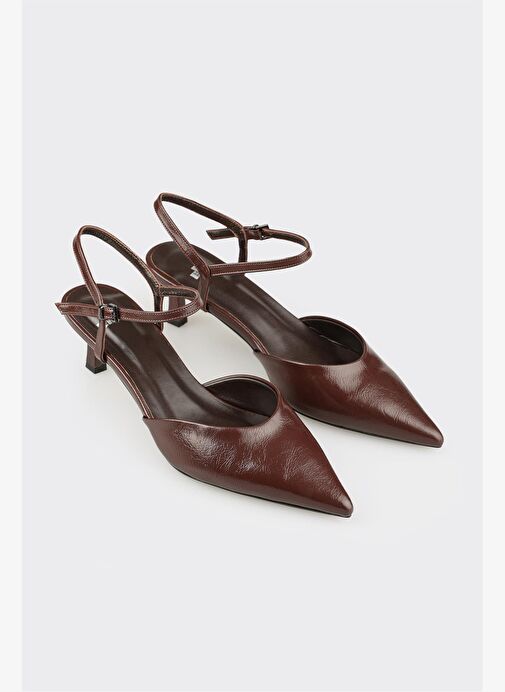 Kahve Kadın Orta Topuk Ayakkabı - Görsel 3