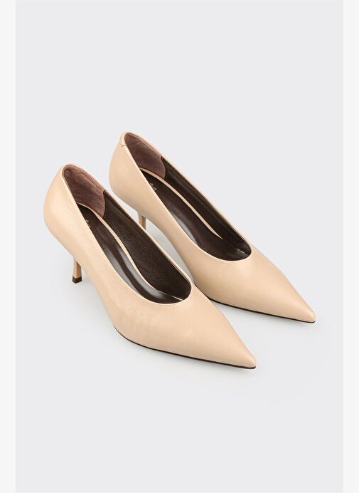 Bej Kadın Topuklu Ayakkabı - Görsel 3