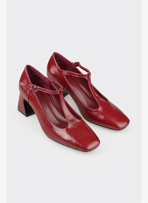 Bordo Kadın Topuklu Ayakkabı - Görsel 3