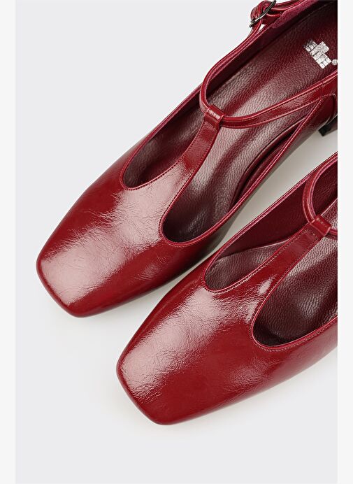 Bordo Kadın Topuklu Ayakkabı - Görsel 5