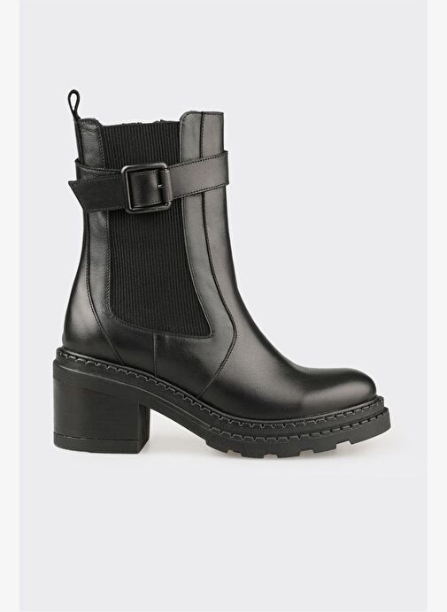 Siyah Deri Kadın Günlük Bot - Görsel 2