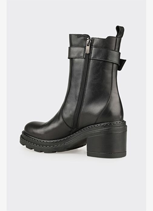 Siyah Deri Kadın Günlük Bot - Görsel 4