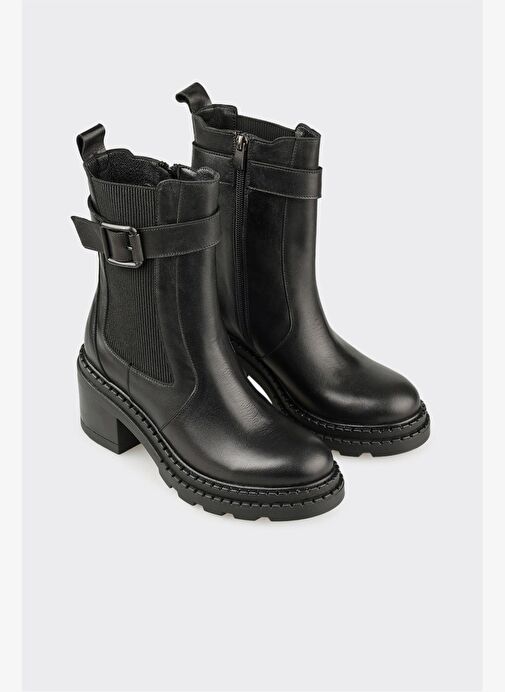 Siyah Deri Kadın Günlük Bot - Görsel 3