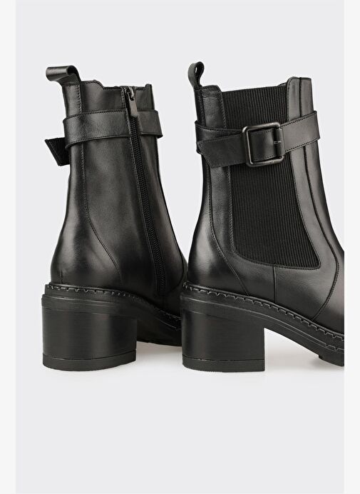 Siyah Deri Kadın Günlük Bot - Görsel 5